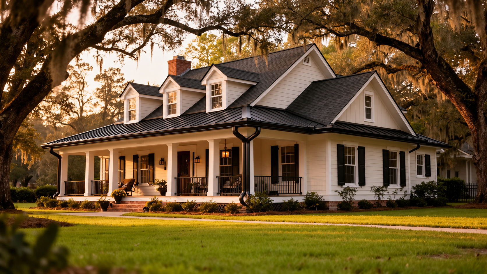 Beautiful Southern home with clean gutters in Florence, SC